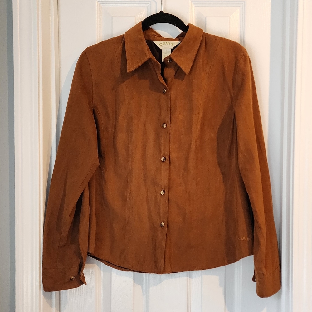 Brown Suede Button Up Shirt